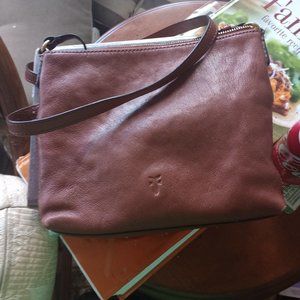FRYE rusty brown leather adjustable purse